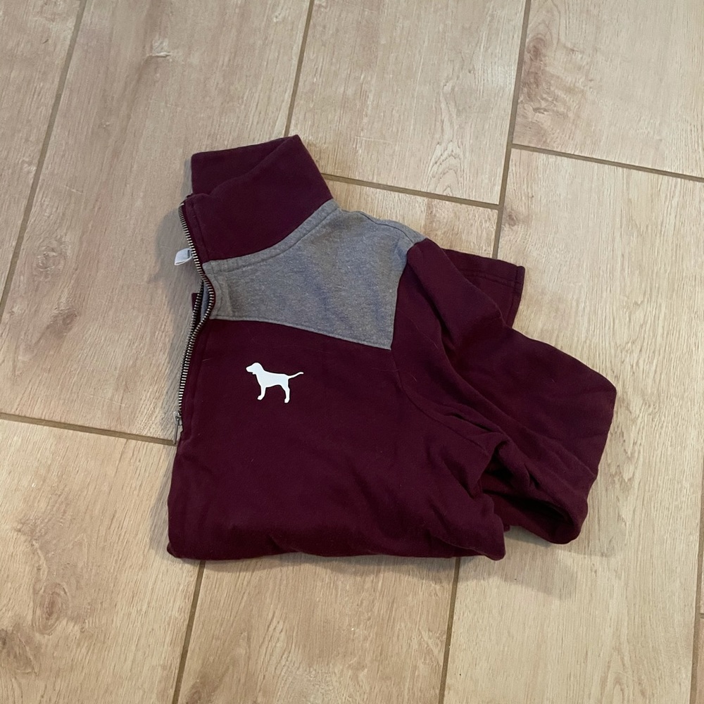 VS PINK 3/4 ZIP PULLOVER